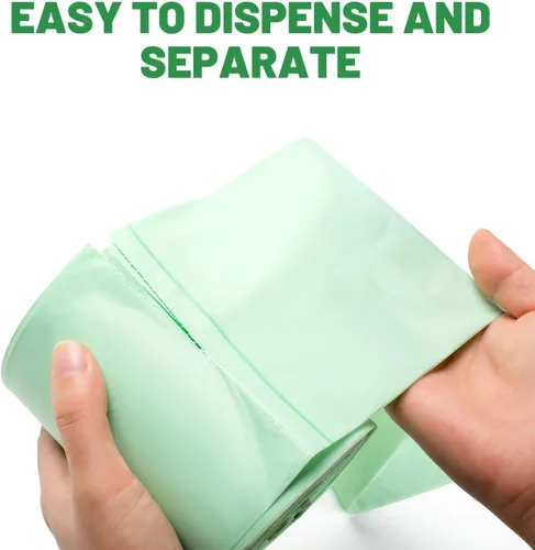 Miniatura 4 de BEIDOU-PAC Bolsas de basura compostables con solapa de 1 a 2 galones, 120 bolsas de abono pequeñas, bolsas de basura biodegradables para cocina