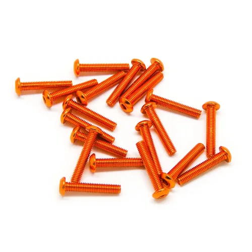 Miniatura 2 de 20pcs M3x16mm Tornillos de cabeza de botón 6063 Aluminio Hex Socket (colores anodizados) (negro)
