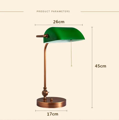 Miniatura 7 de Green Bankers Deskp - Traditional Wood Table Light with Green Glass Shade - Antreadingp for Home & Office - Elegant Lightifixture (Tyg)