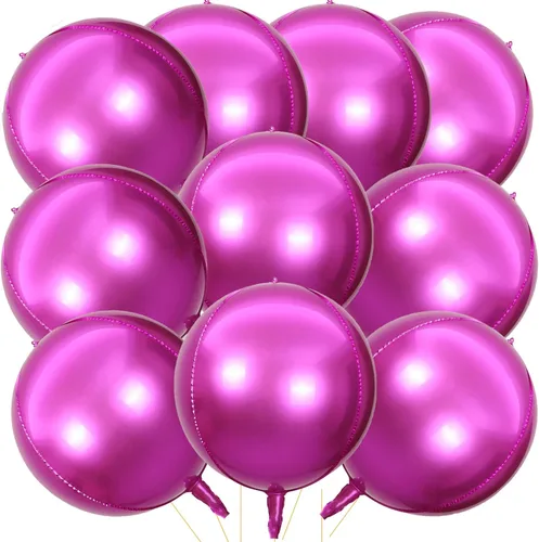 Miniatura 28 de KALOR Globos de papel de aluminio de 22 pulgadas de feliz año nuevo, 10 piezas, globos grandes 4D gigantes redondos de papel de aluminio metálico