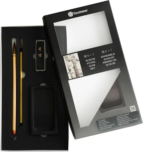 Miniatura 3 de Yasutomo Suzuri Stone Sumi Set (SWS600)