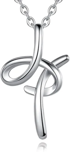 Miniatura 35 de EUDORA Collares de plata esterlina con inicial para mujer, regalos clásicos de 26 letras sin cuello para niñas, hermana, madre hija, cadena de 18