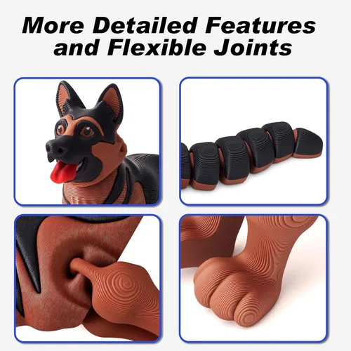Miniatura 59 de Yipintang Criaturas Impresas en 3D Animales Flexibles - Juego de Animales Fidget de 7 Pulgadas para Decoración de Estantes (Pareja de León Adulto)
