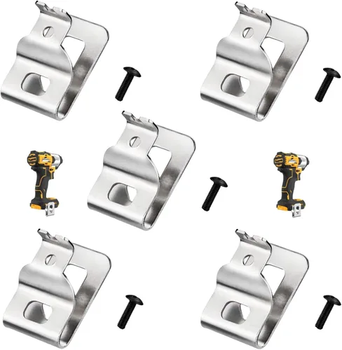 Miniatura 2 de 5 clips para cinturón de acero inoxidable N268241 N086039 (con tornillos) compatibles con herramientas eléctricas Dewelt de 20 V, compatibles