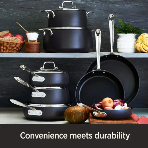Miniatura 2 de All-Clad HA1 - Cacerola antiadherente anodizada dura 2.5 cuartos apta para inducción, horno, parrilla segura hasta 500F, tapa segura hasta 350F