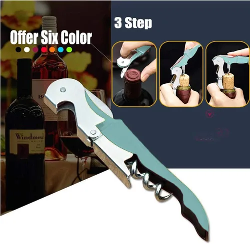 Miniatura 5 de Juego profesional de sacacorchos para camareros, llave de vino con bisagras de acero inoxidable resistente para camareros de restaurantes, Cian