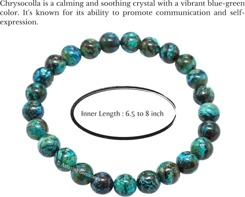 Miniatura 59 de Amazing Gemstone Pulsera de cristal para mujeres y hombres, pulsera de cristal curativo de protección, pulsera elástica con cuentas de piedras