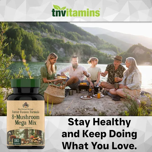 Miniatura 6 de Complejo de hongos 8 – 180 cápsulas – Melena de león, Reishi, Chaga, Cordyceps y cola de pavo – Suplemento natural de apoyo inmunológico, enfoque