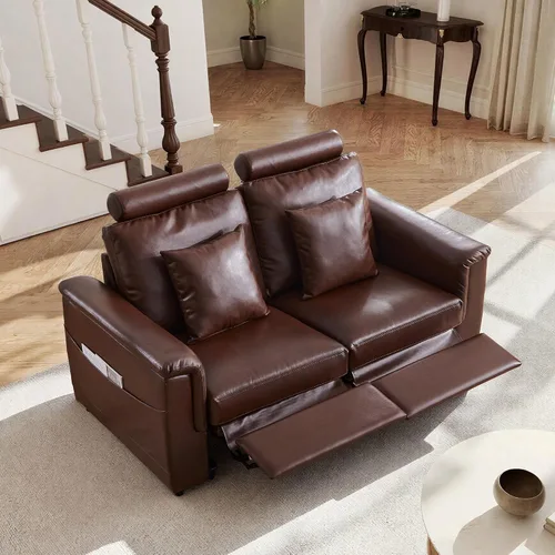 Miniatura 40 de ORRD Consola de almacenamiento multifuncional con soportes dobles para tazas, mesa, estación de carga USB para sofá modular seccional para sala