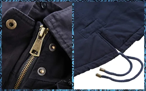 Miniatura 5 de Bellivera Chaqueta tipo parka de sarga para mujer, abrigo largo cálido con capucha y cuello de piel sintética