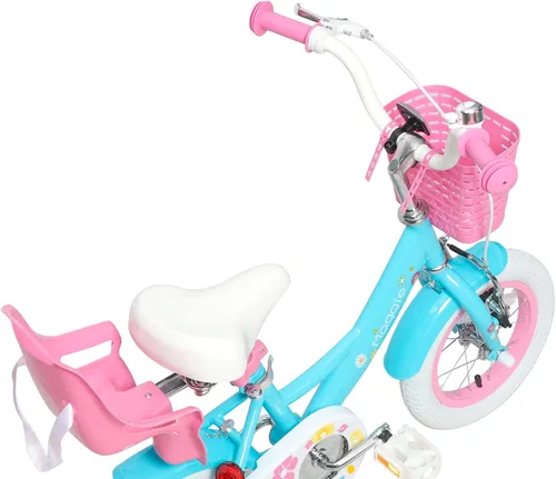 Miniatura 7 de Glerc Maggie Girls Bike, 12-20 Inch Kids Bike for 2-13 Years Old Children, Princess Style Kids Bicycle with Doll-Seat & Basket & Training Wheels