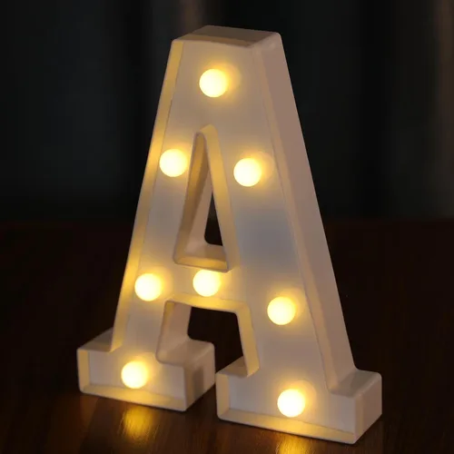 Letras Iluminadas, Luces de Letras LED 26 del Alfabeto, Letra Iluminada Decorativa, Letras de Marquesina LED que Funcionan con Pilas para Fiesta,