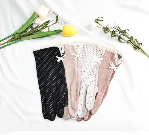 Miniatura 7 de Mcool Mary Guantes de encaje para mujer para actividades al aire libre, 4 pares, protección solar, algodón transpirable resistente a los rayos UV
