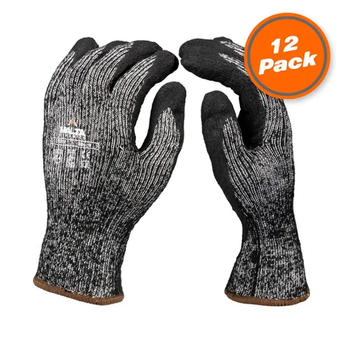 Miniatura 2 de Malta Dynamics Guantes de seguridad resistentes a cortes, paquete de 12 guantes de trabajo aislados, nivel de corte ANSI A4, ajuste cómodo,