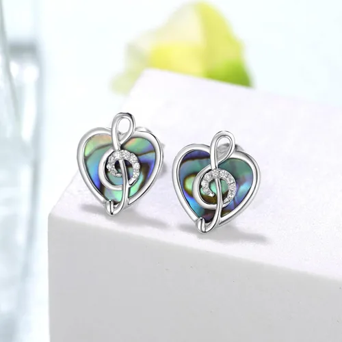 Miniatura 2 de Music NoteTreble Clef Earrings 925 Sterling Silver Music Gifts Music Earrings for Women Music Note Jewelry Gifts for Girls
