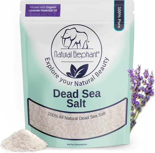 Miniatura 5 de Natural Elephant Sal de baño de lavanda del mar muerto y remojo de pies para relajarse y nutrir, 100% puro con aceite esencial de lavanda orgánico