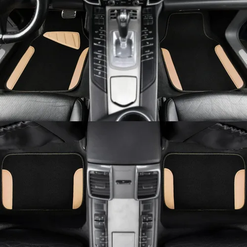 Miniatura 3 de CAR PASS - Juego de tapetes impermeables universales para vehículo, SUV, camioneta, sedán o camión, juego de 4 tapetes y refuerzo para talón, beige