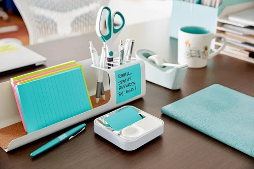 Miniatura 5 de Dispensador de notas adhesivas Post-it para notas de 3 x 3 pulgadas, base blanca con parte superior de acero