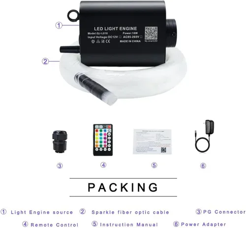 Miniatura 4 de AKEPO Kit de luces de cortina de fibra óptica RGBW de 16 W, luz de cortina de cascada para decoración sensorial de habitaciones con cables de fibra