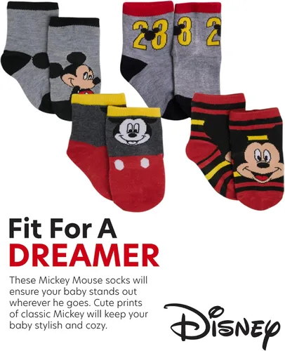 Miniatura 3 de Disney Calcetines de Mickey Mouse para bebés y niños, paquete de 24 calcetines para recién nacidos, para bebés (tamaño 0-24 meses)