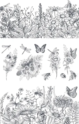Miniatura 15 de Transferencias Frot-On para Manualidades y Muebles 3 Hojas de Diseño 15 cm x 30 cm Transferencias para Decoración del Hogar Decalcomanías