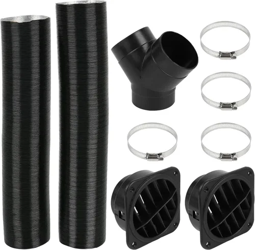 Miniatura 8 de 76mm / 3 Pulgadas Tubo de Salida de Ventilación Extensible en Y para Calentador de Estacionamiento Diésel, Conducto Flexible de Aire Caliente