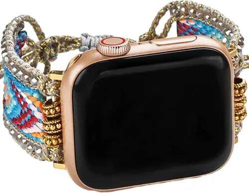 Miniatura 4 de Correa de nailon trenzada de lujo compatible con correas de Apple Watch de 1.575 pulgadas, 1.614 pulgadas, 1.496 pulgadas, pulsera de amistad retro