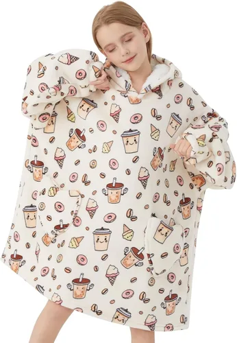 Miniatura 20 de Fiosnow Manta con Capucha de Dinosaurio para Niños Pequeños de 2 a 6 Años, Sudaderas con Capucha Extragrandes para Niñas y Niños