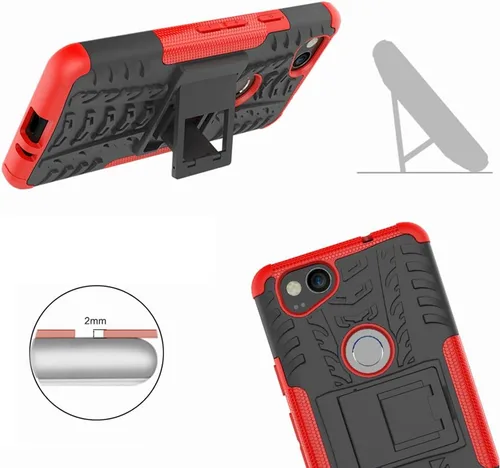 Miniatura 4 de Funda de teléfono para Google Pixel 2 con protector de pantalla y soporte, resistente, híbrida, resistente, accesorios de celda protectora Pixel2