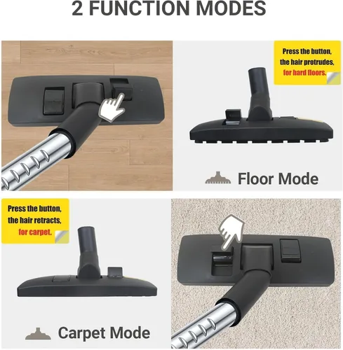 Miniatura 4 de EZ SPARES 1 1/4 pulgadas 1.260 in Aspirador Universal Euro Cepillo Cepillo Cabezal Accesorio para Piso y Alfombra Combo Herramienta (negro)