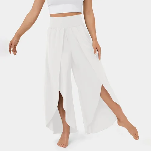 Miniatura 2 de Pantalones de pierna ancha para mujer, pantalones de yoga holgados con abertura y cintura alta, pantalones deportivos de pilates, pantalones