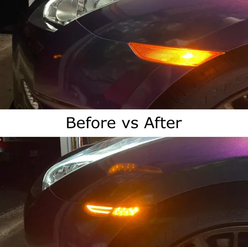 Miniatura 3 de iJDMTOY JDM - Kit de luz de marcador frontal y lateral frontal con lente ahumada 3D ámbar, compatible con Nissan GT-R 2007 en adelante, alimentado
