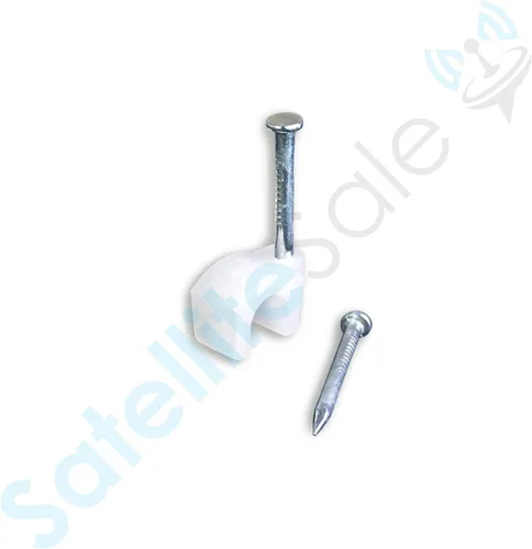 Miniatura 5 de SatelliteSale Clips redondos blancos de un solo clavo para Ethernet Coaxial Teléfono Cable TV Cable Gestión de Cable 100