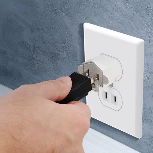 Miniatura 6 de JACKYLED - Clavija convertidora de 3 a 2 navajas, adaptador de toma a tierra. Convertidor de pared de material ignífugo resiste hasta 392 °F