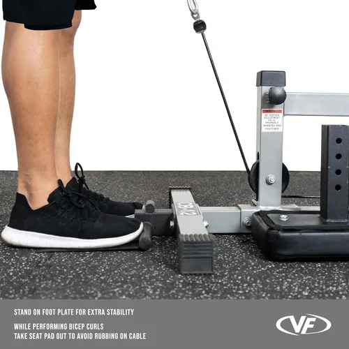 Miniatura 3 de Valor Fitness Máquina de cable de fila baja y desplegable LAT - Sistema de doble polea con carga de placa para entrenamiento de fuerza