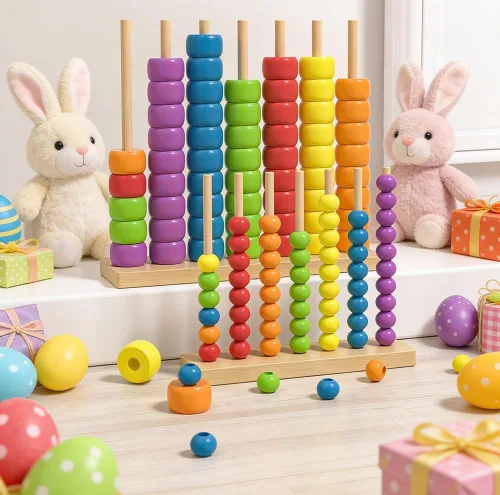 Miniatura 3 de Juego de rompecabezas apilable de anillos de arco iris de ritmo rápido 2026, juego de desafío de coincidencia de colores de madera para amantes