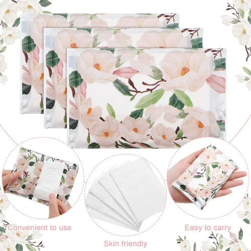 Miniatura 2 de PerKoop Paquete de 100 pañuelos faciales desechables de tamaño de viaje, 3 capas, para viajes de verano, boda, escuela, cartera, suministros
