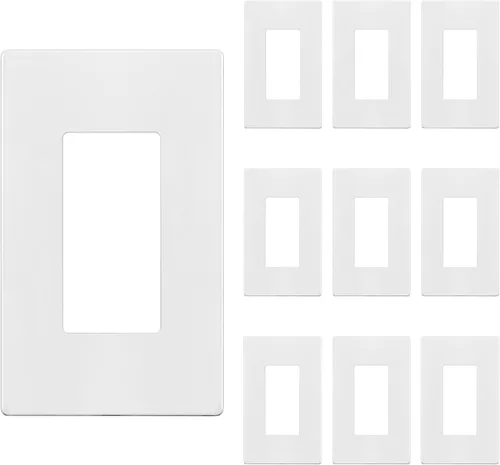 ENERLITES Placa de pared decorativa sin tornillos, cubierta de salida segura para niños, tamaño 1-Gang, 4.68 pulgadas de alto x 2.93 pulgadas de