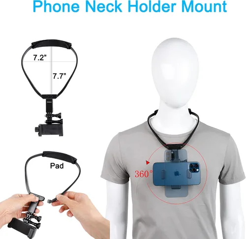 Miniatura 2 de Pellking POV/Vlog - Kit de montaje para correa de cabeza para teléfono inteligente, compatible con teléfonos inteligentes iPhone Samsung, Hero 9, 8