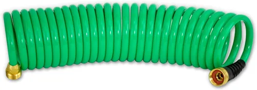 Miniatura 4 de HoseCoil Manguera de agua autoenrollable para jardín, RV, exteriores de 3/8 pulgadas, Azul
