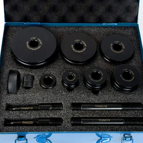 Miniatura 4 de TEMCo TH0388 Juego de herramientas de troqueles de hoyuelos, 6 piezas para conductos Knockout Tamaños: (1/2") 0.86", (3/4") 1.05", (1") 1.33