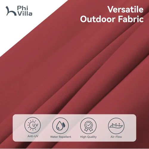 Miniatura 6 de Sombrilla para patio PHI VILLA de 15 pies, doble cara, para uso en exteriores, tamaño extragrande con manivela, base de sombrilla incluida