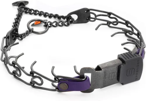 Miniatura 19 de Collar para Perro Herm Sprenger de Acero Inoxidable Negro con Hebilla de Liberación Rápida ClicLock y Inserción de Biothane Collar de Entrenamiento