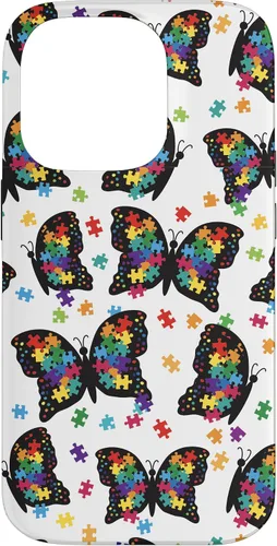 Miniatura 17 de Funda con patrón de rompecabezas de mariposa para iPhone 17