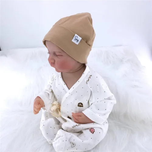 Miniatura 78 de Gorro de punto para recién nacido, para niños y niñas, con forro de satén sedoso, gorro para niños pequeños