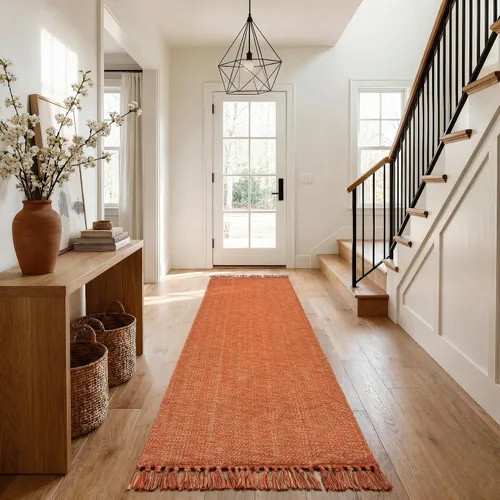 Miniatura 89 de Collive Alfombra Larga para Pasillo de 2.6' x 7', Alfombras Lavables para Interiores de Entrada, Alfombras de Cocina Trenzadas Tejidas Beige/Crema