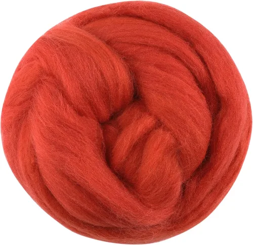 Miniatura 29 de 3.53 oz lana Roving, suministros de fieltro de lana, lana pura, hilo grueso, hilado de lana giratoria para fieltro de aguja, fieltro húmedo, Blanco