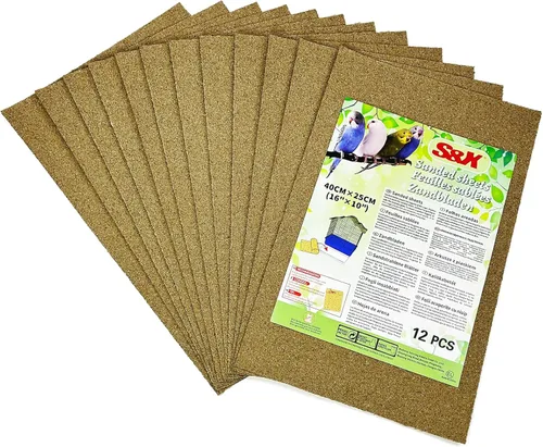 Miniatura 7 de S&X Papel de grava para jaula de pájaros, paquete de 30 forros de jaula de pájaros de 15 x 9.5 pulgadas, desechables para mejorar la higiene