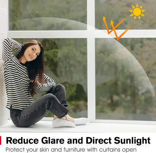 Miniatura 7 de Haton Película de privacidad unidireccional para ventana, tintado de ventana para el hogar, bloqueo UV solar, control de calor, película reflectante