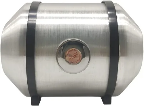 JSD - Tanque de celda de combustible redondo de aluminio de 10 x 14 pulgadas, llenado central de tanque de gasolina de 4 galones, salida NPT de 1/4